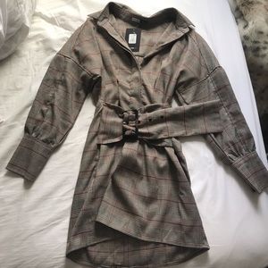 Fashion Nova x Cardi B Plaid belted dress